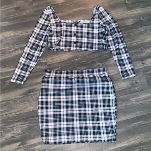 Two piece plaid set